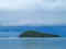 The island with rainy cloud coming at Koh yao