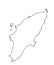 Island of Rhodes in Greece vector map line contour