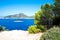 Island scenery, seascape of Mallorca Spain. Idyllic coastline of Majorca, Mediterranean Sea on sunny day