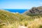 Island scenery, seascape of Mallorca Spain. Idyllic coastline of Majorca, Mediterranean Sea on sunny day