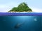 Island and sharks