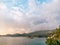 Island of Sveti Stefan, view from the beach of Crvena Glavica, a