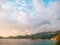 Island of Sveti Stefan, view from the beach of Crvena Glavica, a