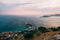 Island of Sveti Stefan, view from the church of Sveti Sava, at s