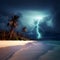 island tropical paradise relaxation beach dynamic lightni one generative AI