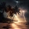 island tropical paradise relaxation beach dynamic lightni two generative AI