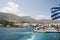 Island view of port of parikia paros greek islands