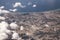 Islands on the aegaean sea Greece aerial airplane view