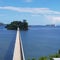 Islands and a bridge to nowhere in the tropical city of Samana Dominican Republic