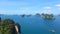 Islands high angle view with ocean blue sea at Koh Hong, Krabi Thailand