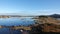 Islands and mountain from Storlauvoya bridge on the Atlantic road in More og Romsdal in Norway