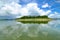 The Islands and mountains on reservior in dam. On the day of clouds and cloud reflection in the beautiful water of  KaengKrachan