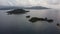 Islands in the sea and cloudy sky. Kizil Ada islands.