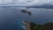 Islands in the sea and cloudy sky. Kizil Ada islands Drone view.