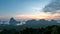 Islands sunrise time lapse at Samed Nang Chee viewpoint, Phang Nga Thailand nature landscape