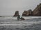 Islas Ballestas Islands marine panorama pacific ocean rock formation seagull fisherman boat Paracas Peru South America