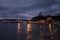 Isle of Lopud, Dubrovnik, Croatia. Old harbour by night