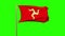 Isle Of Man flag waving in the wind. Green screen