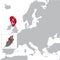 Isle Of Man Location Map on map Europe. 3d Isle Of Man flag map marker location pin. High quality map Isle Of Man for your web sit