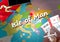 Isle of Man travel concept map background with planes, tickets.