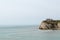 Isle of Wight, UK - April 2019 : Natural geological chemical reaction over millions of years showing cliffs of coloured sand in