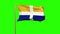 Isles Of Scilly flag waving in the wind. Green