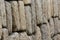 Isles of Scilly, UK - close-up of old stone wall at Hugh Town harbour