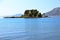 The islet of Pontikonisi - Mouse island on Corfu island, Greece.