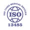 ISO 13485 stamp sign - medical devices, quality management systems