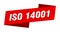 iso 14001 banner template. ribbon label sign. sticker