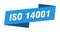 iso 14001 banner template. ribbon label sign. sticker