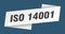 iso 14001 banner template. ribbon label sign. sticker