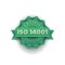 ISO 14001 certified badge icon. international standard organization environtment management vector illustration