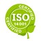 ISO 14001 international standard approved stamp