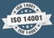 iso 14001 round ribbon isolated label. iso 14001 sign.