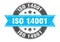 iso 14001 round stamp with ribbon. label sign