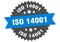 iso 14001 sign. iso 14001 round isolated ribbon label.