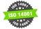 iso 14001 sign. iso 14001 round isolated ribbon label.
