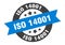 iso 14001 sign. round ribbon sticker. isolated tag