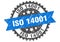 iso 14001 stamp. iso 14001 grunge round sign.