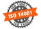 Iso 14001 stamp. iso 14001 grunge round sign.
