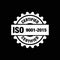 ISO 2001 to 2015 certified company stamp. ISO certified stamp