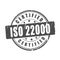 ISO 22000 certified vector stamp