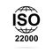 Iso 22000 icon. Food Management Systems. Standard quality symbol. Vector button sign isolated on white background