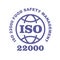 ISO 22000 stamp sign - food safety systems standard, label or badge