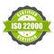 ISO 22000 standard certificate badge - Food safety management