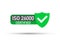 ISO 26000 Certified badge, icon. Certification stamp. Flat design vector.