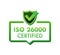 ISO 26000 Certified badge, icon. Certification stamp. Flat design vector illustration.