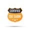 ISO 26000 Certified badge, icon. Certification stamp. Flat design vector. Vector illustration.