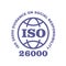 ISO 26000 stamp sign - guidance on social responsibility standard, web label